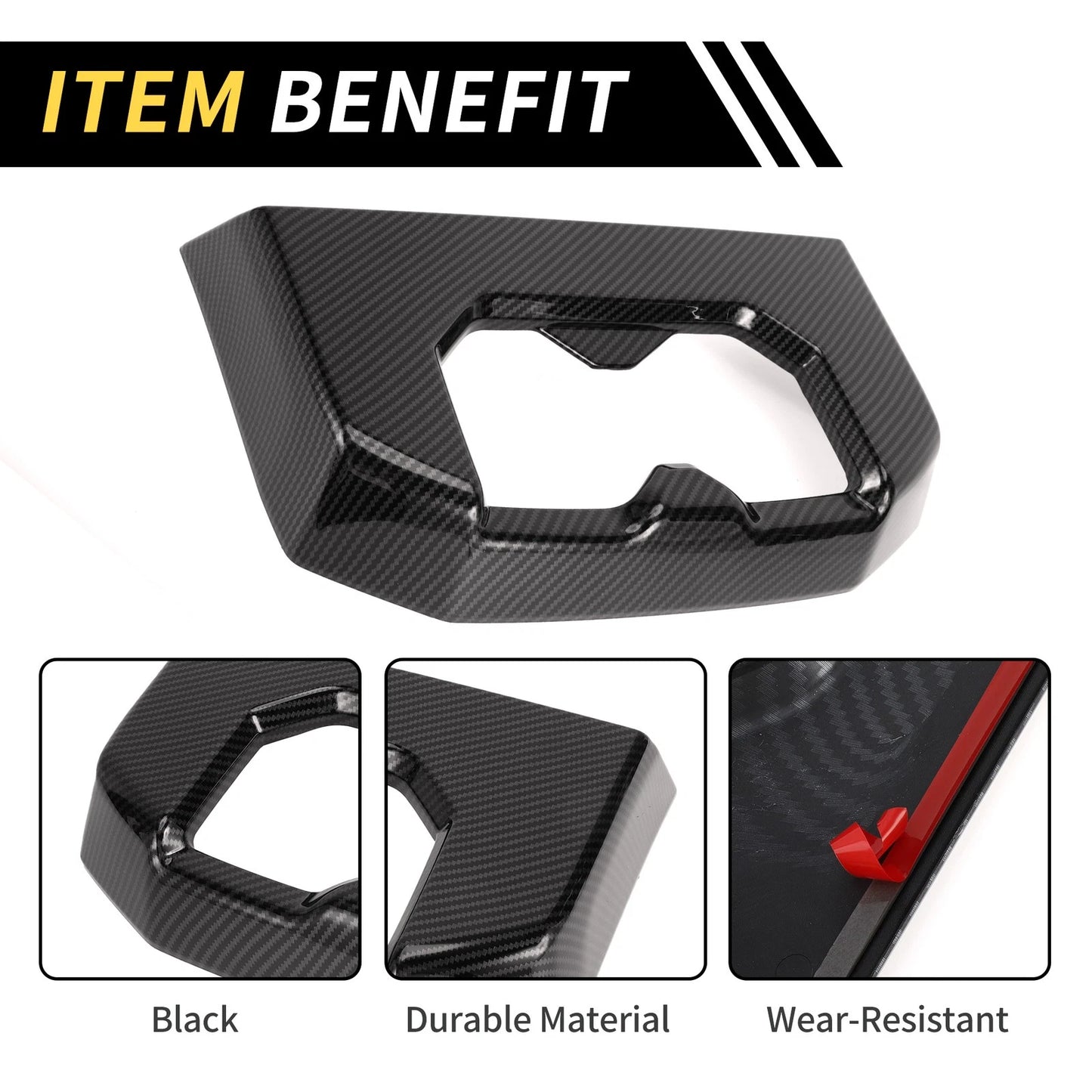 Carbon Fiber Armrest Box Rear Cup Holder Covers for Toyota Tundra (22-24)
