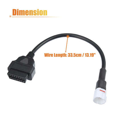 4 x Pins OBDII Cable Cord Diagnostic Adapter Cable OBD2 Scanner for Yamaha
