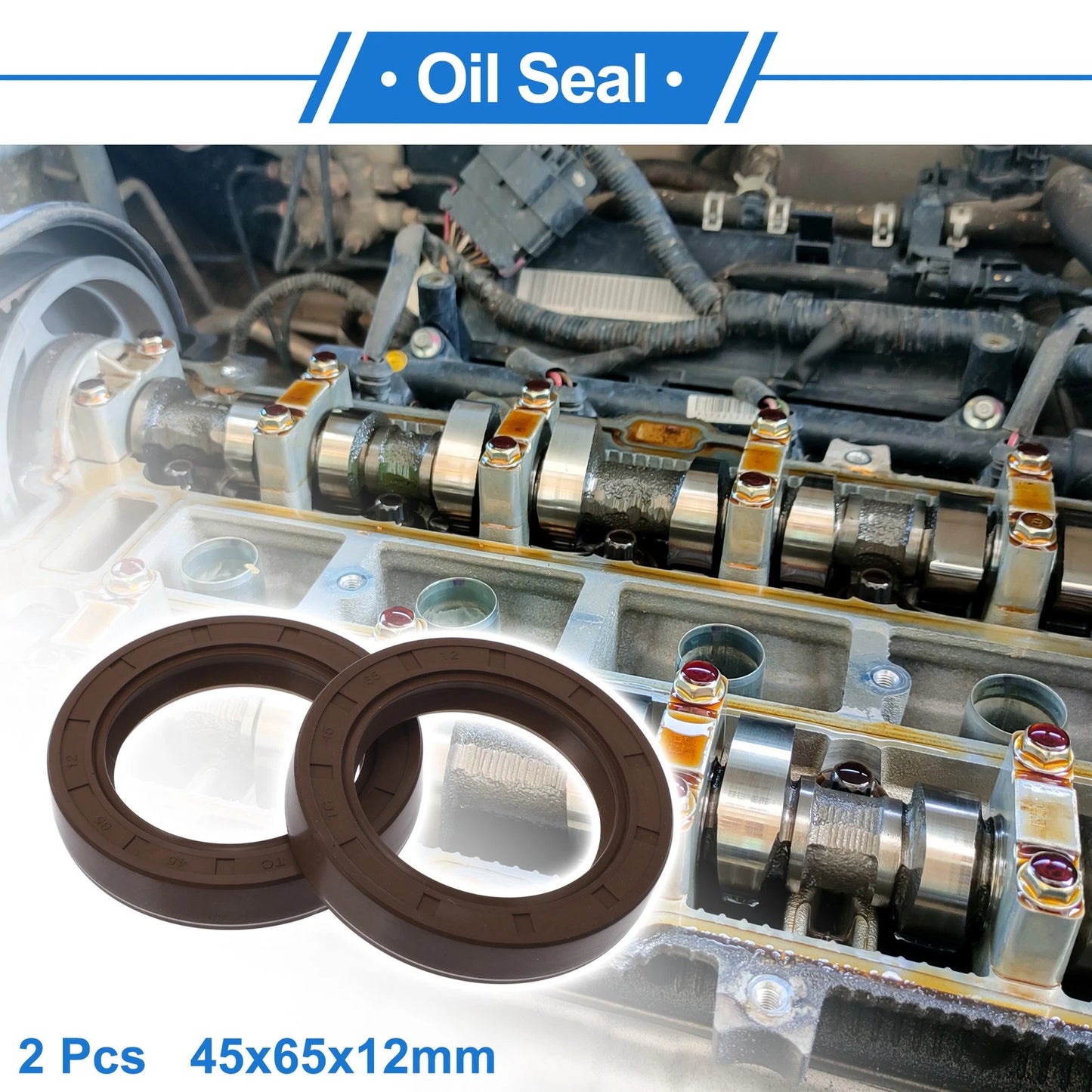 Oil Seal Rotary Shaft Seal 45x65x12mm Brown 2 x FKM Rubber for Make Model