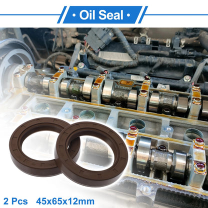Oil Seal Rotary Shaft Seal 45x65x12mm Brown 2 x FKM Rubber for Make Model