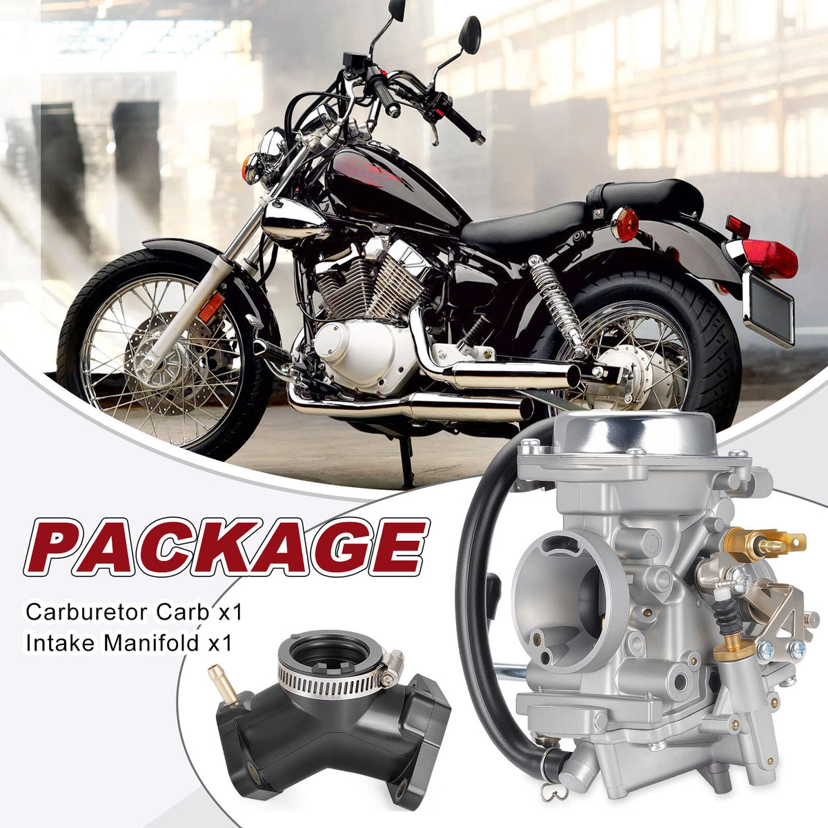 Carburetor & Intake Manifold for Yamaha Virago 250 XV250 1995-2007