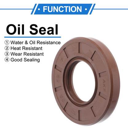 Oil Seal 25x52x7mm 2 x Seal Ring Rotary Shaft Seal FKM Rubber for Make Model