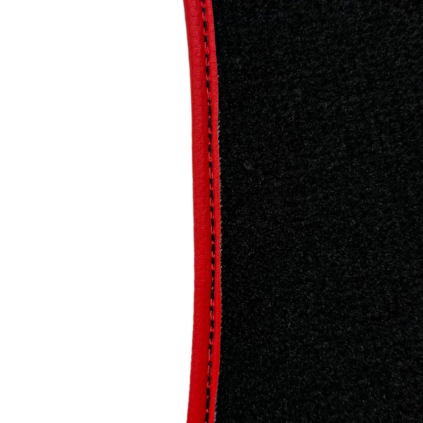 Black Floor Mats for Ferrari Roma with Leather & Red Trim