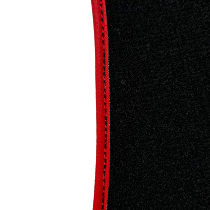 Black Floor Mats for Ferrari Roma with Leather & Red Trim