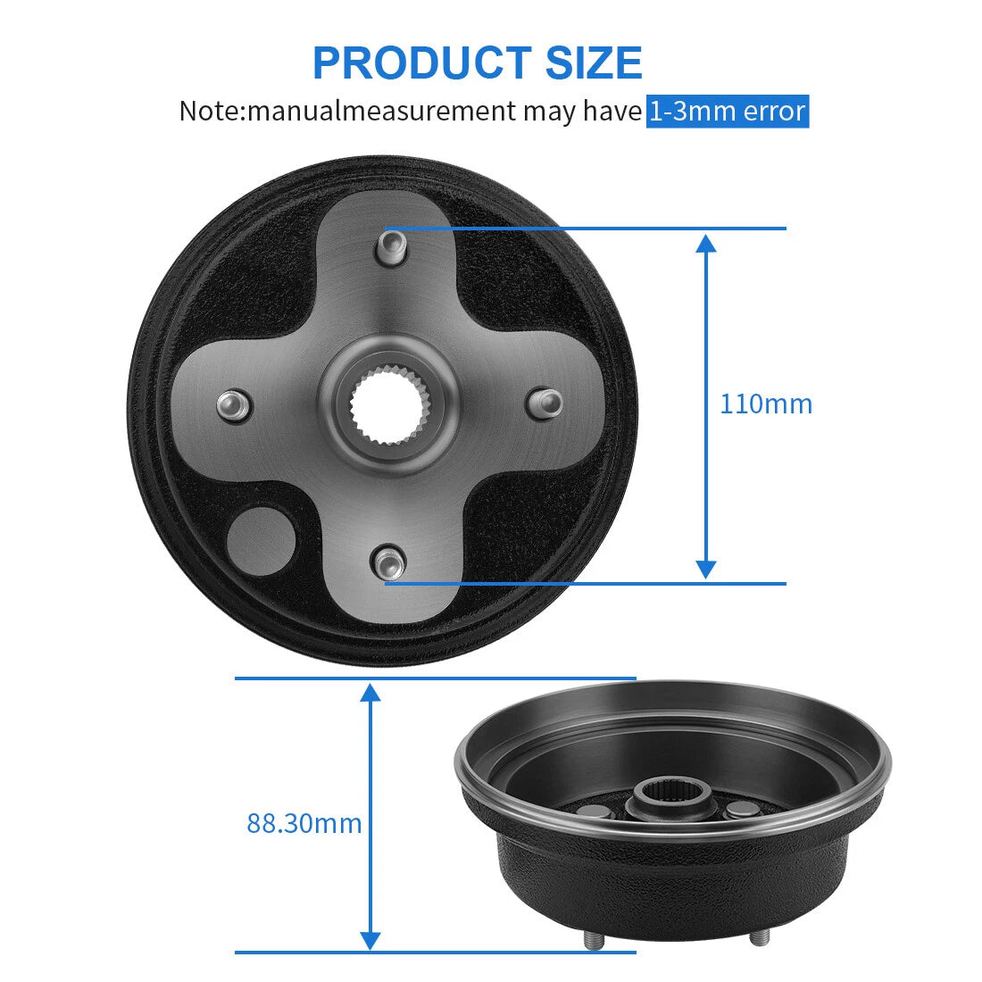 Front/Rear Wheel Brake Drum for Yamaha Timberwolf 250 (1994–2000)