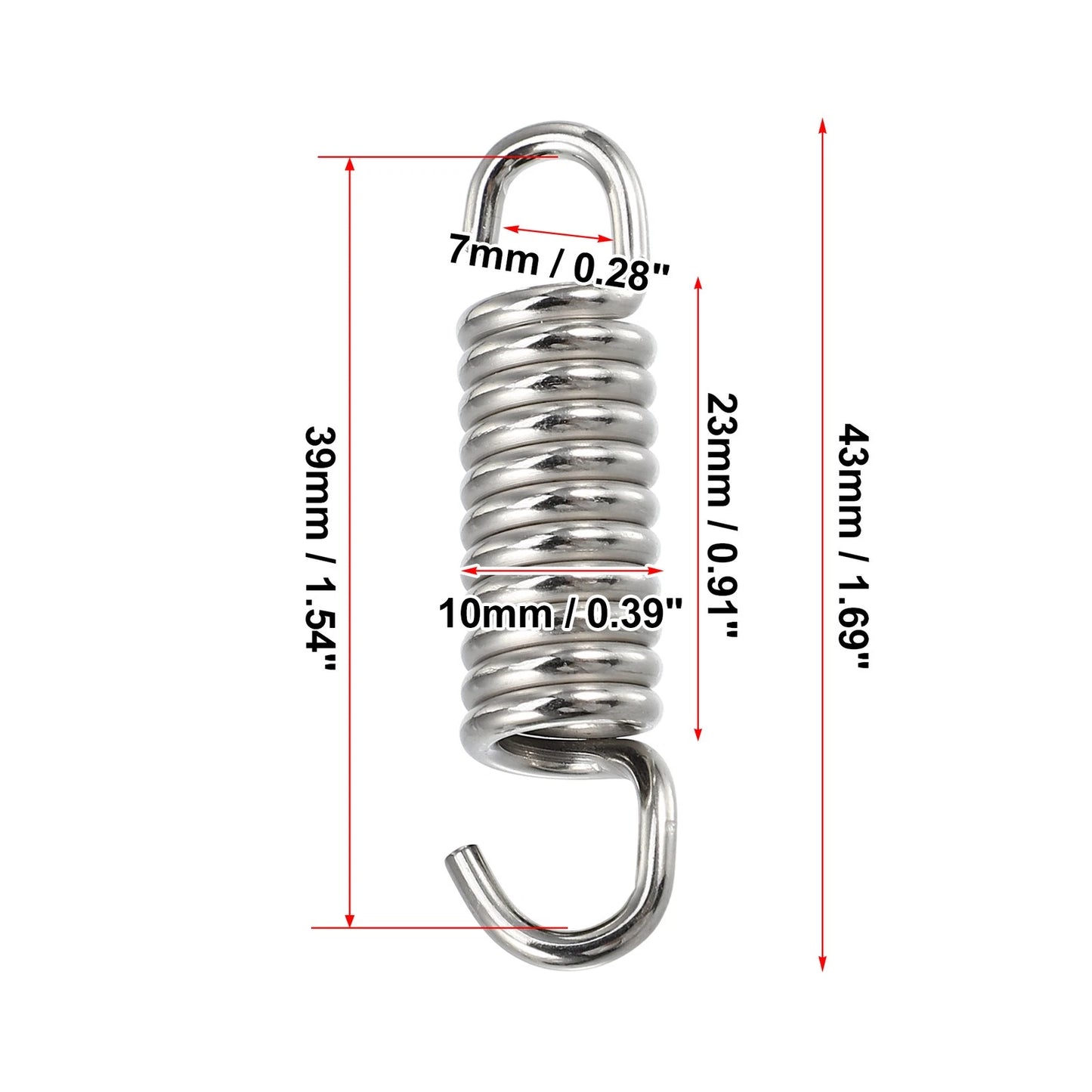 2 x Universal Exhaust Pipe Spring 43mm for Motorcycle Stainless Steel