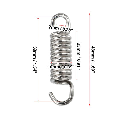 2 x Universal Exhaust Pipe Spring 43mm for Motorcycle Stainless Steel