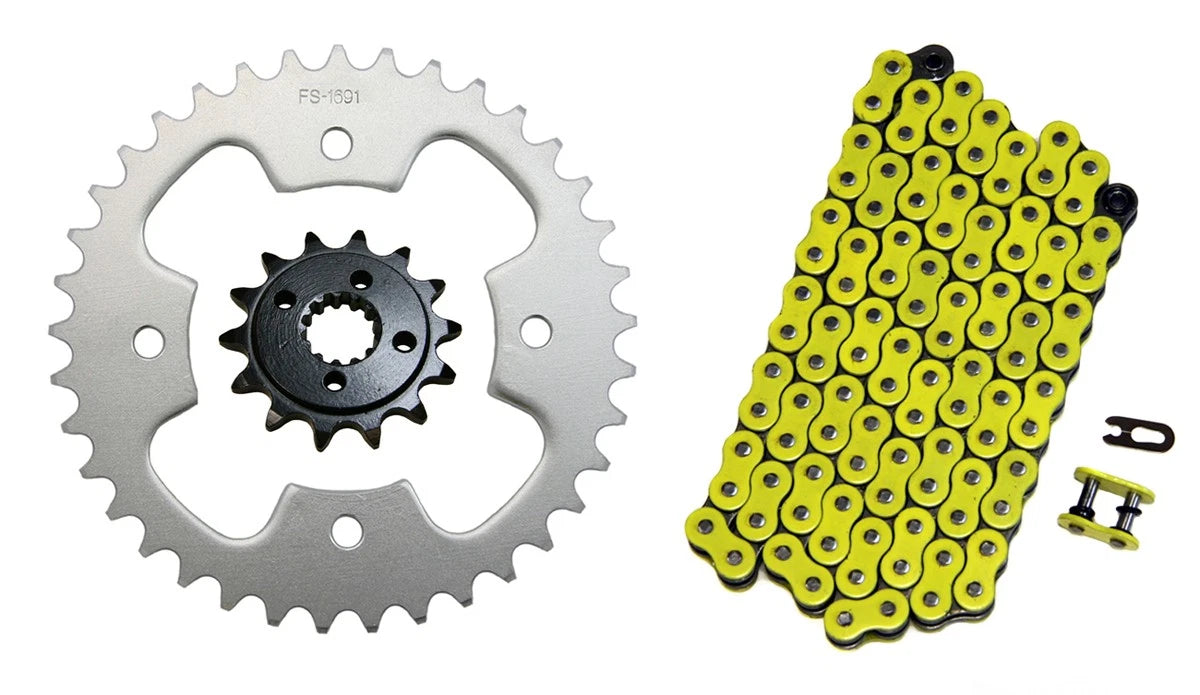 Yellow 520x94 O-Ring Chain / 14/37 Sprockets for Polaris Predator 500 (2003–2004)