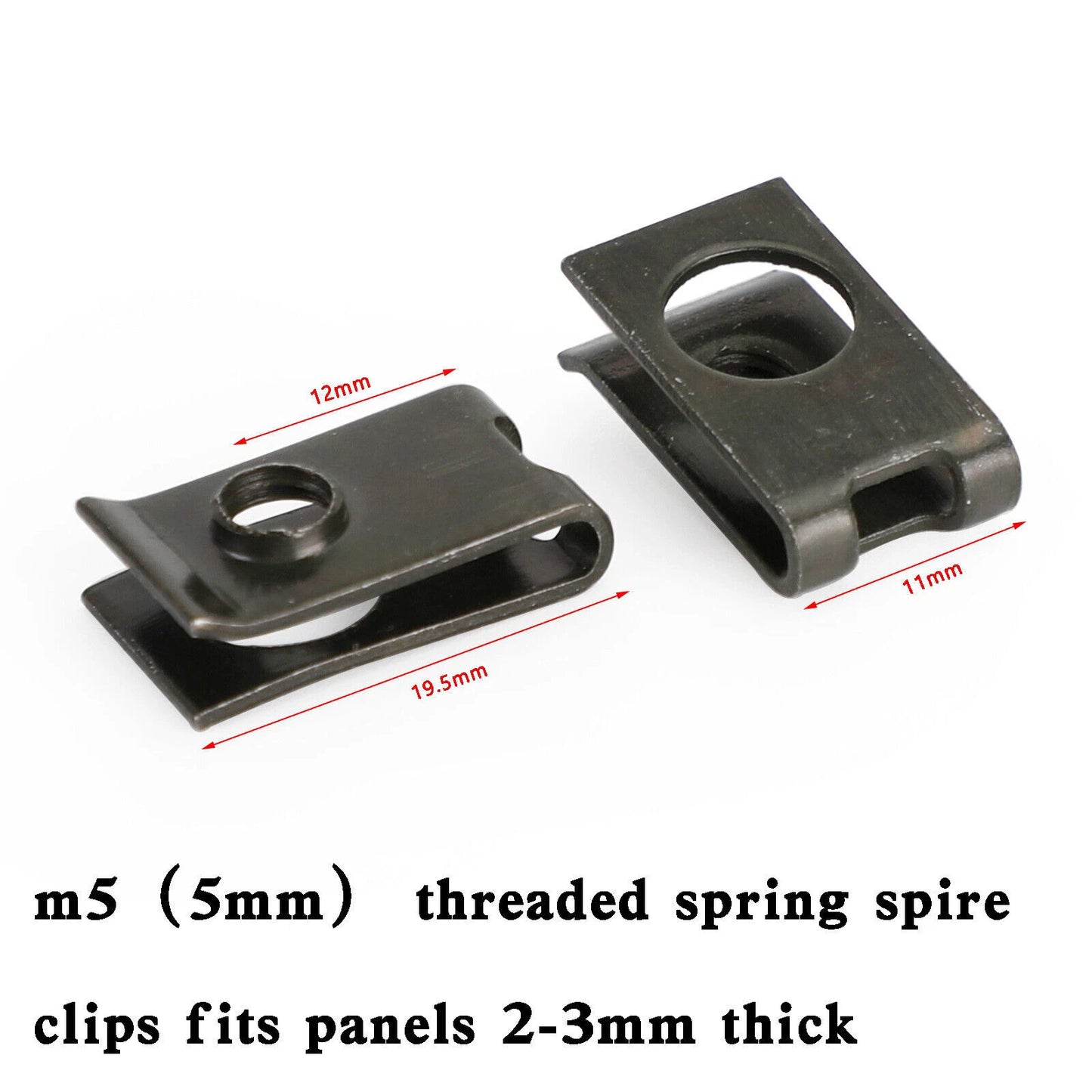 10 x M5 Galvanized Snap Nuts for Sheet Metal Trim Clamps (No Year)