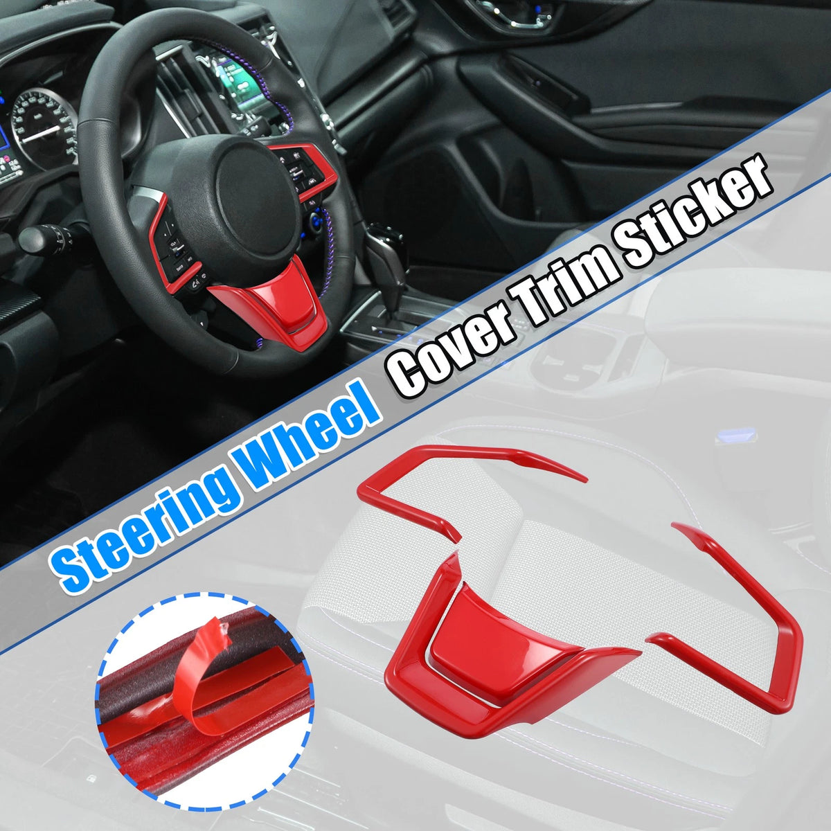 4pcs Red Inner Steering Wheel Cover Trim for Subaru Forester Ascent (19-21)