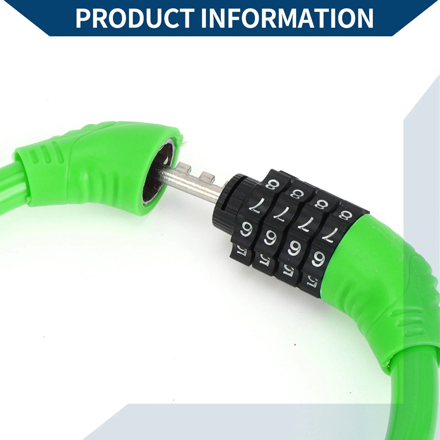 Anti-Theft 4-Digit Mini Bicycle Lock Ring - Green