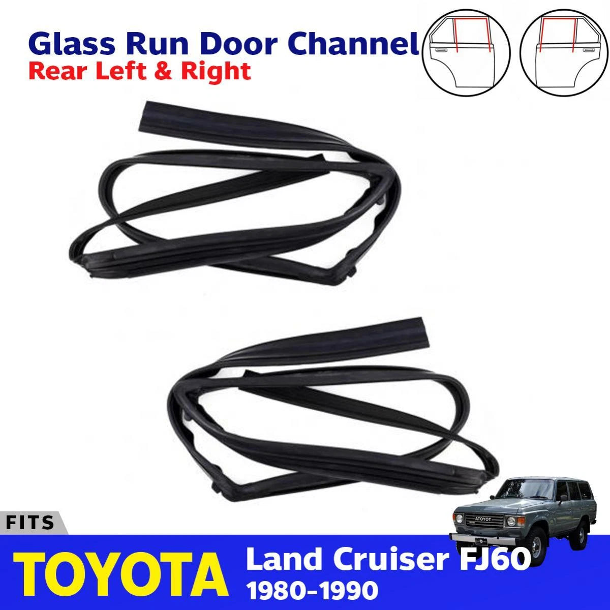 Rear Door Glass Run Channel Rubber Fits Toyota Land Cruiser BJ60 FJ60 FJ62 HJ60