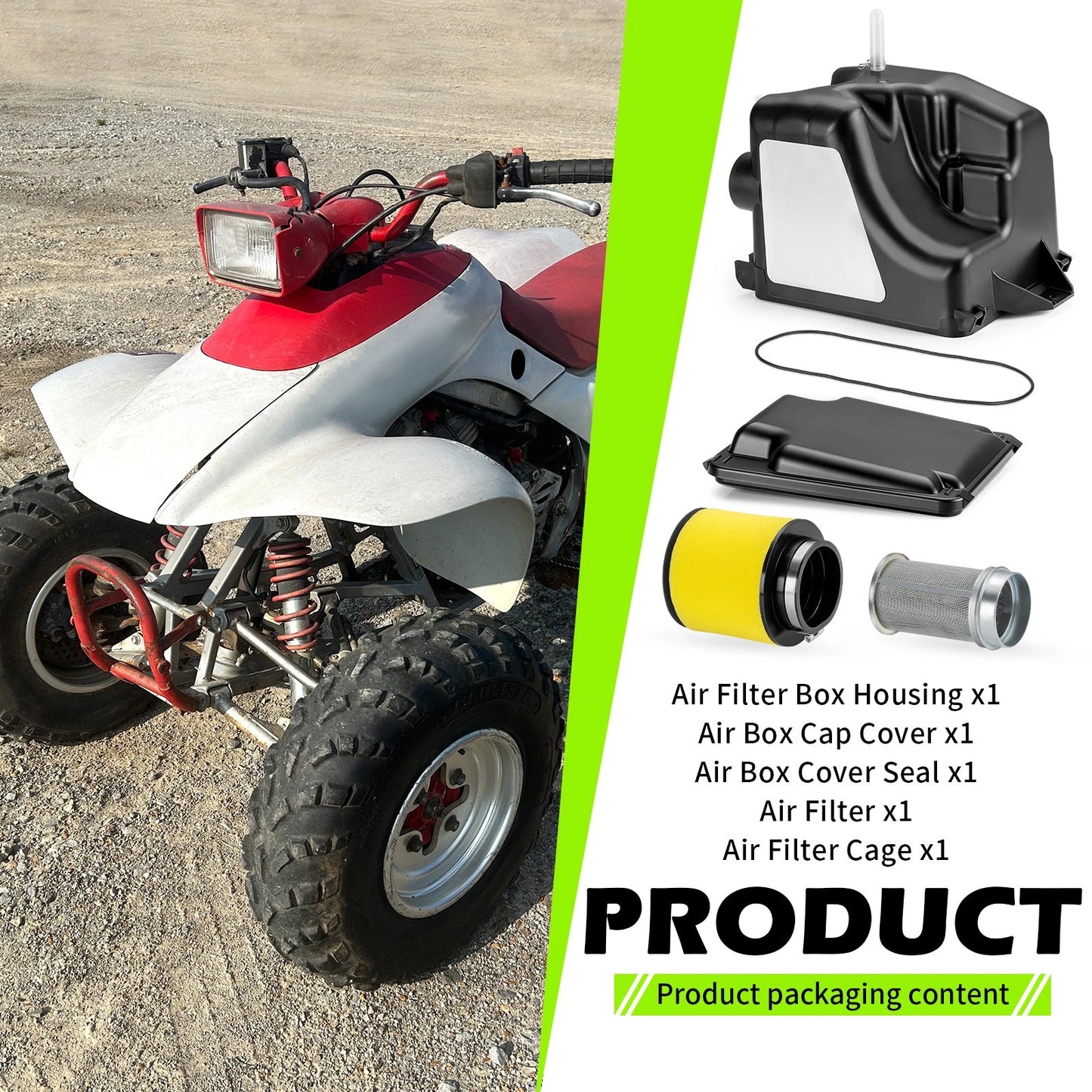 Air Filter Box Housing Kit for Honda FourTrax 250 TRX250X 1987-1992