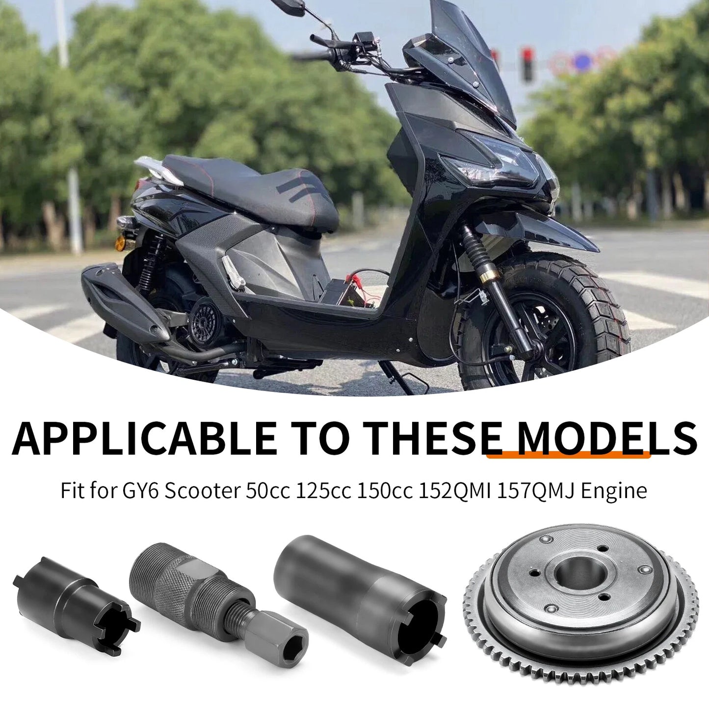 Starter Clutch Tool & Flywheel Puller for GY6 Scooter 125/150cc 152QMI 157QMJ