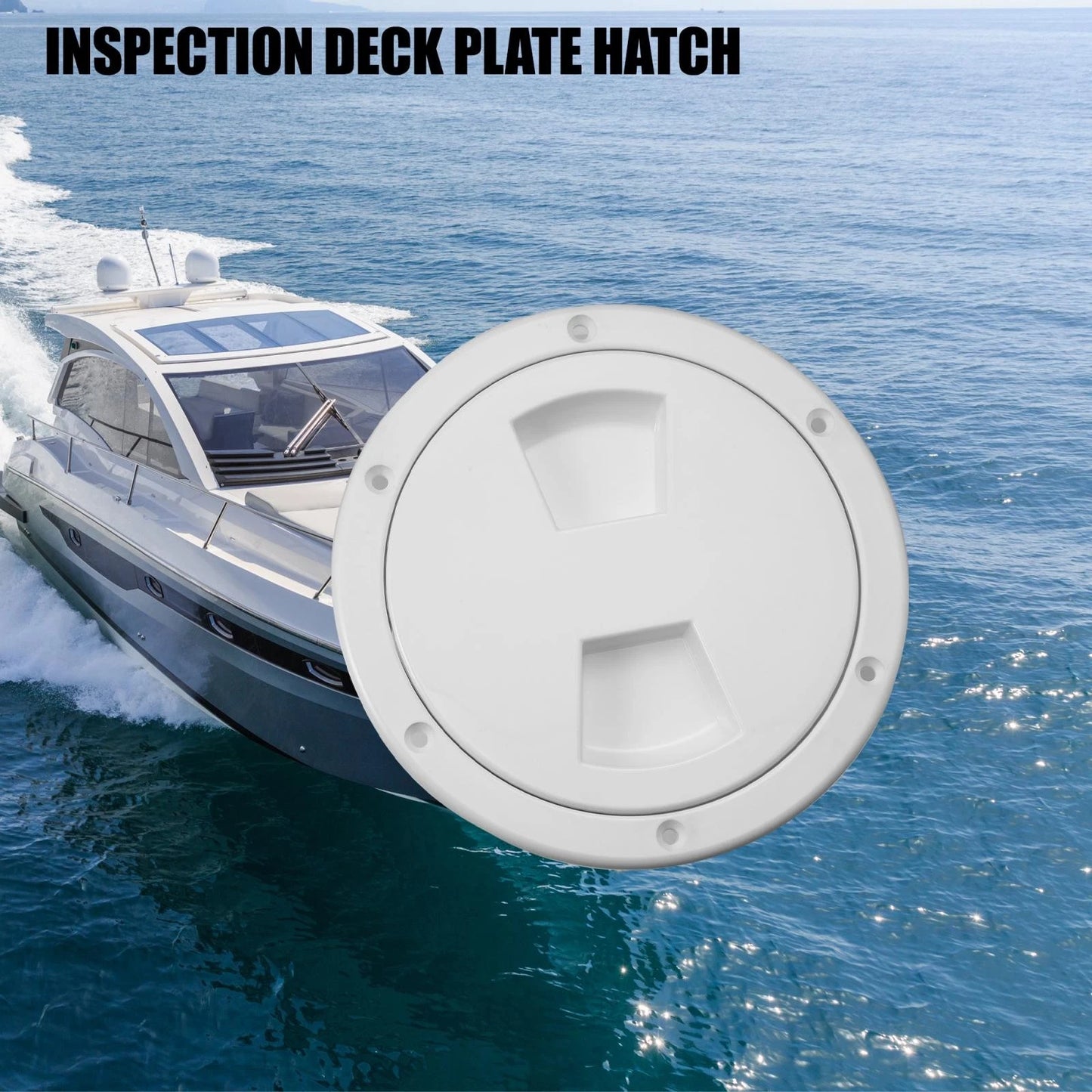 Deck Plate Hatch 6 Inch Round for Boat Marine White