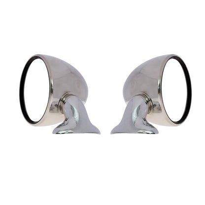 Chrome Steel Fender Door Mirror x2 for Ford Escort Fiesta Oldsmobile Toronado