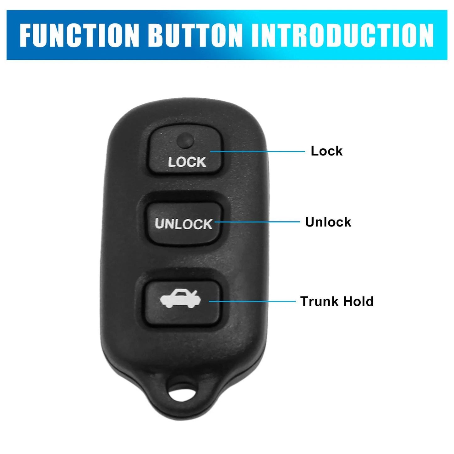 Car Replacement Remote Key Shell Case for Toyota Lexus 4 Button Black