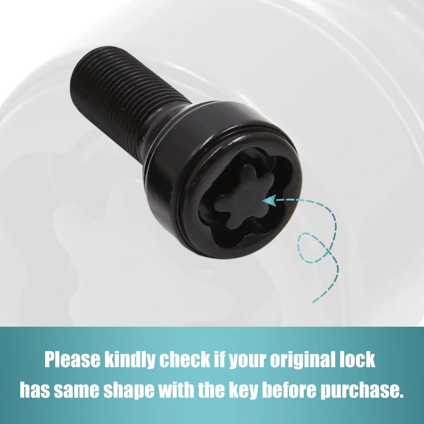 4 x M14 x 1.25 Anti-Theft Lock Lug Nuts with Hex Key for BMW