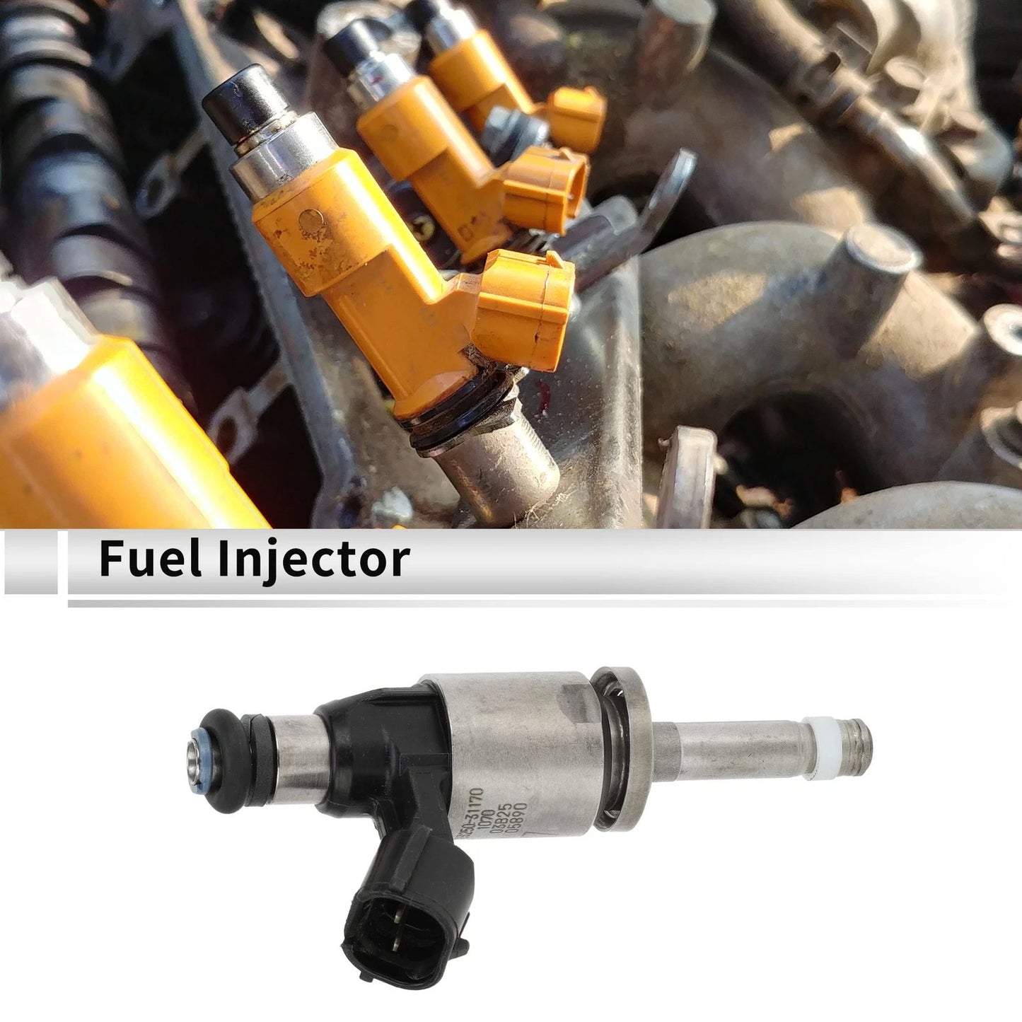 Fuel Injector for LEXUS GS350 2016-2019 1 x Black Silver Tone
