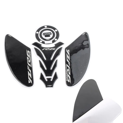3D Carbon Fiber Tank Pad Traction Decal Set for Yamaha YZF-R6 (2006-2023)