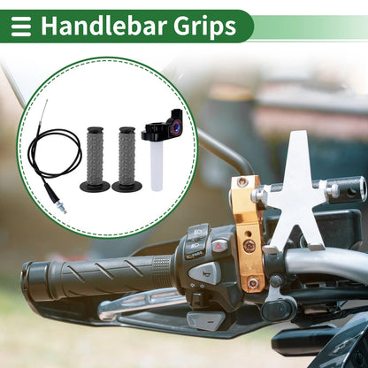 Hand Grips Cover Kit Rubber Black Texture / 7/8" 22mm for Motorcycle