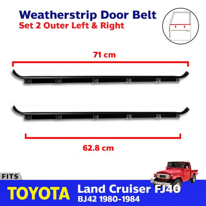 Outer Weatherstrip Door Belt Long Pair Fits Toyota Land Cruiser FJ40 1980-84 D07
