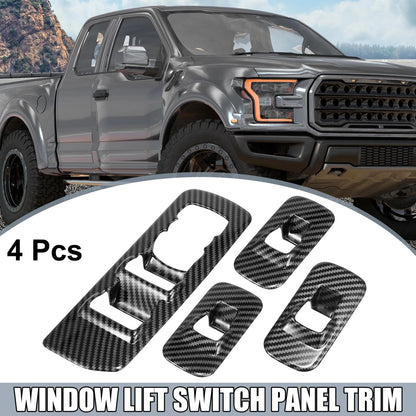 4 x Car Window Lift Switch Panel Trim Covers for Ford F150 (2015-2018)