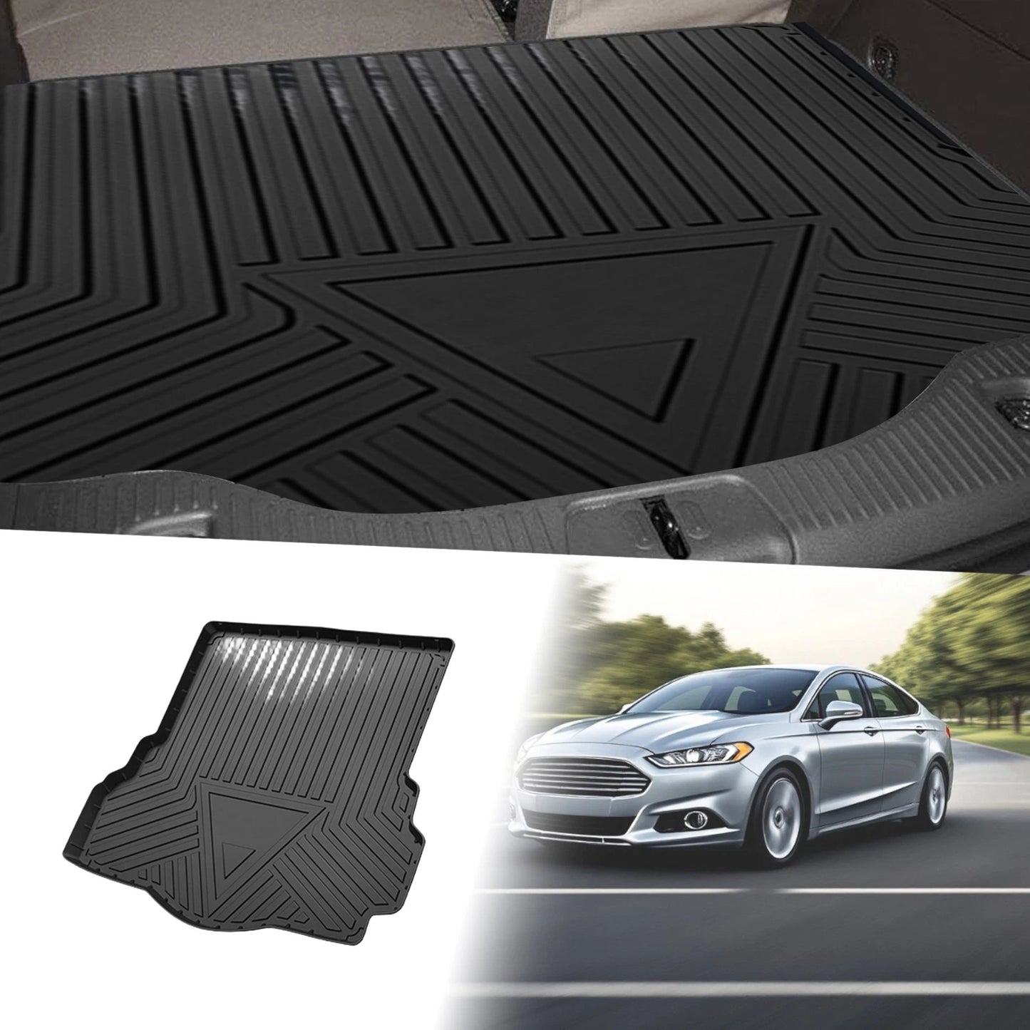 Flat Face Cargo Liner Rear Trunk Mat for Ford Fusion (2013-2020) 1 x TPE