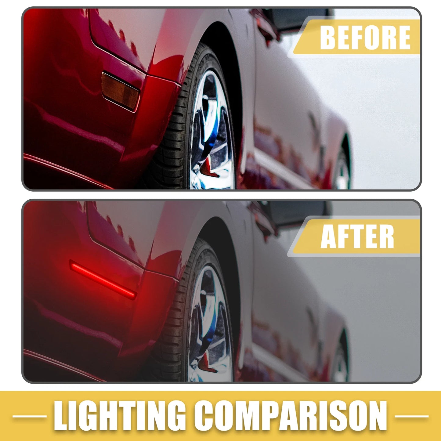 Front Rear LED Side Marker Lights for Dodge Amber Red Light  Pair