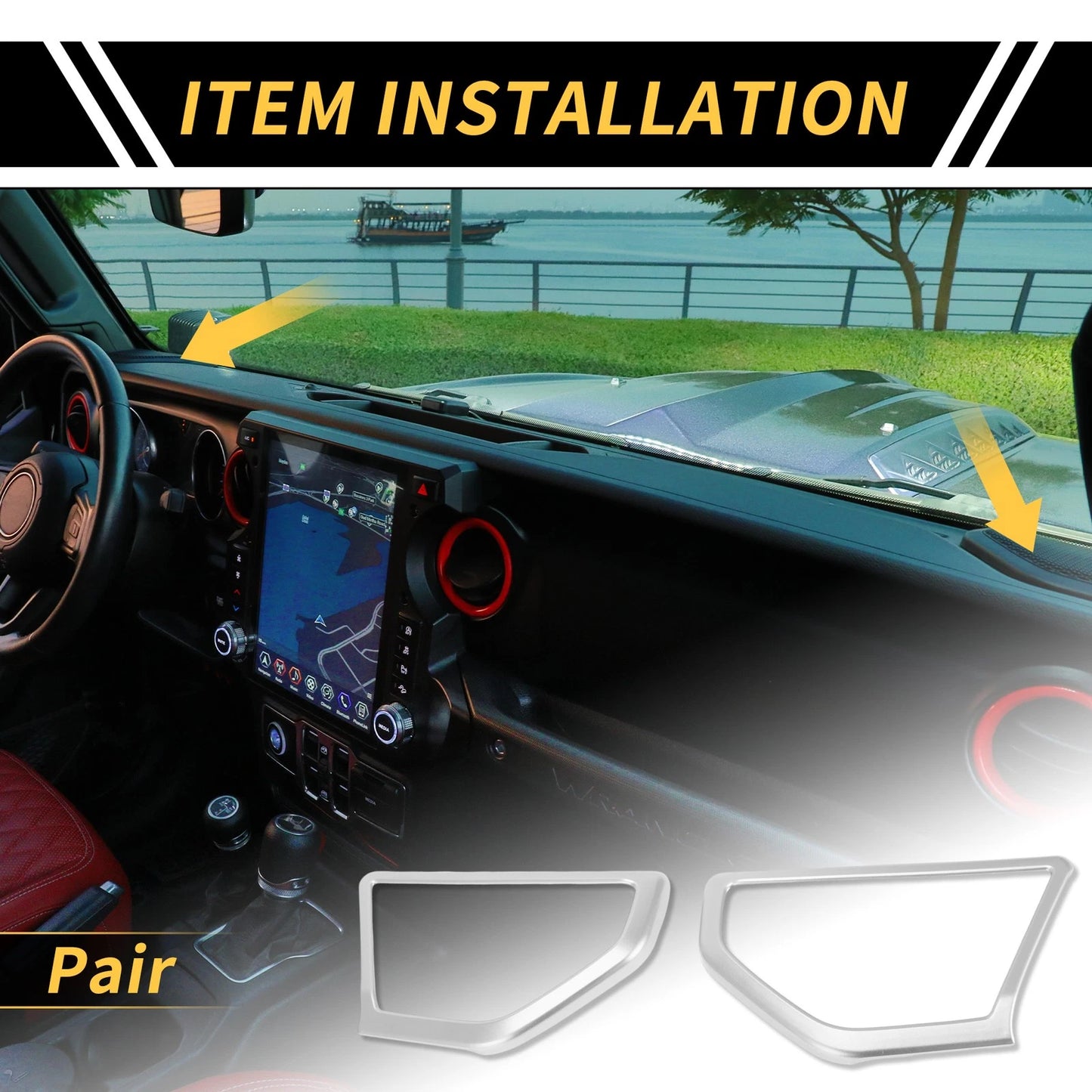 A Pillar Speaker Cover Trim for Jeep Wrangler JL JLU (2018-2024) Silver Tone