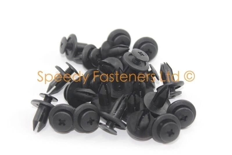 25x6mm M6 / Moto Tete De Fourche Plastique Vis Rivet Clips /