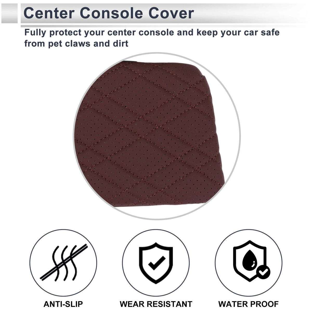 Car Center Console Cover for BMW X7 (2019-2024) - Dark Red Storage Bag 1 Set