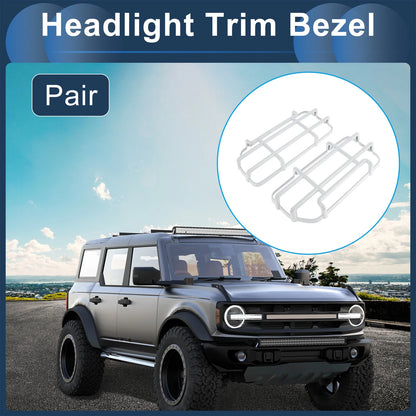 Headlight Trim Bezels for Ford Bronco (2 x) - White
