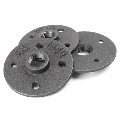 10 x 1/2" Malleable Iron Floor Flange Pipe Fittings for Wall Mount Black