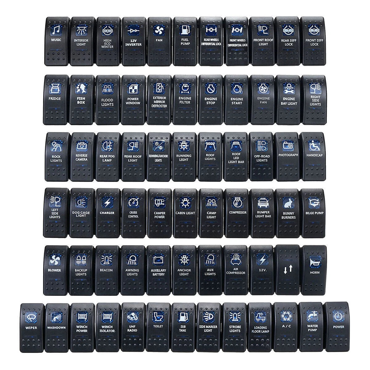 Rocker Switch 12-24V ON-OFF LED Light Latching for Car Van Boat Marine Dash