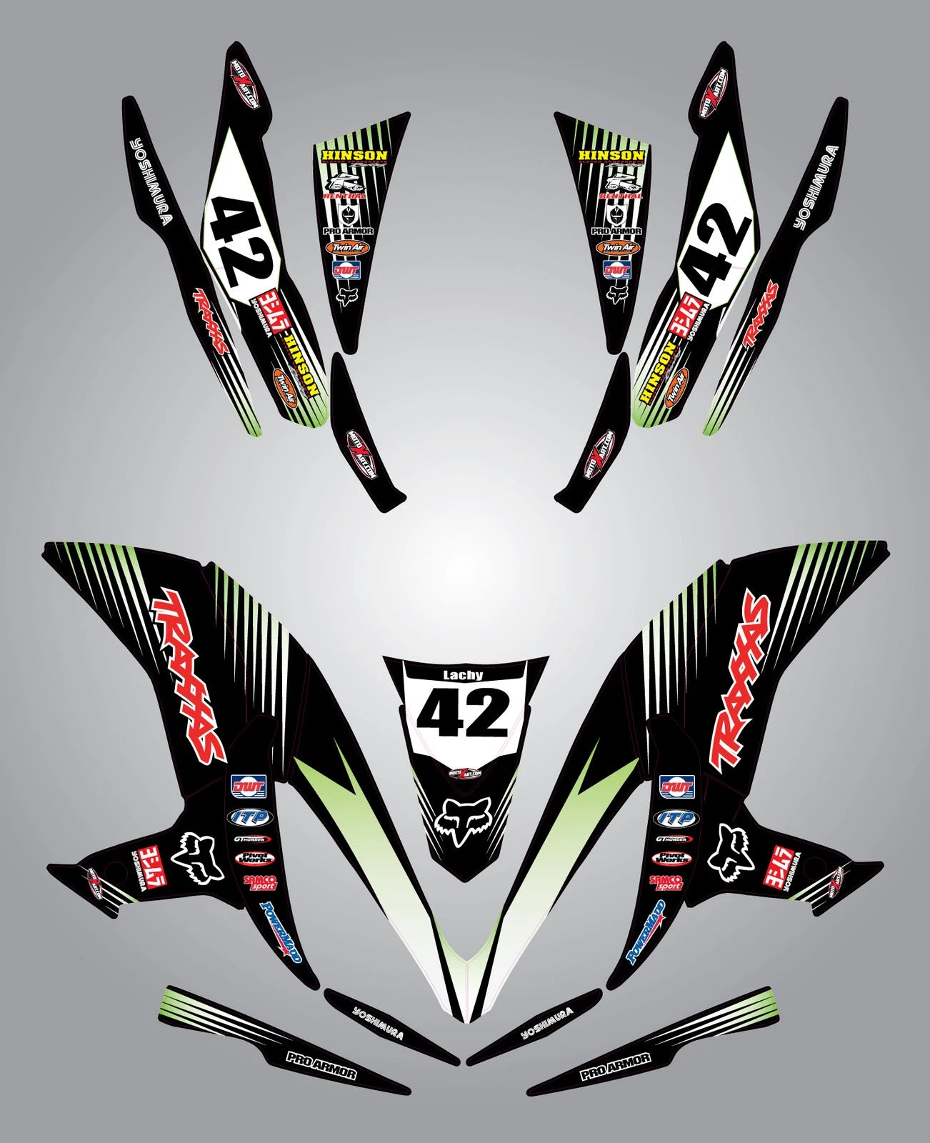 Full Sticker Kit Decals for Kawasaki KXF 450 R QUAD/ATV