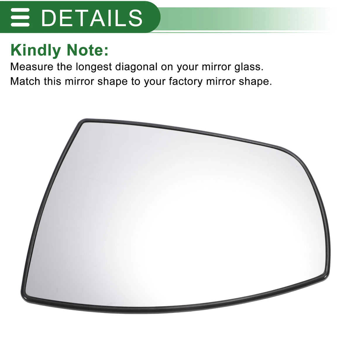 Left Side White Mirror Glass w/ Back Convex Heated for Ford EcoSport (2013-2023)