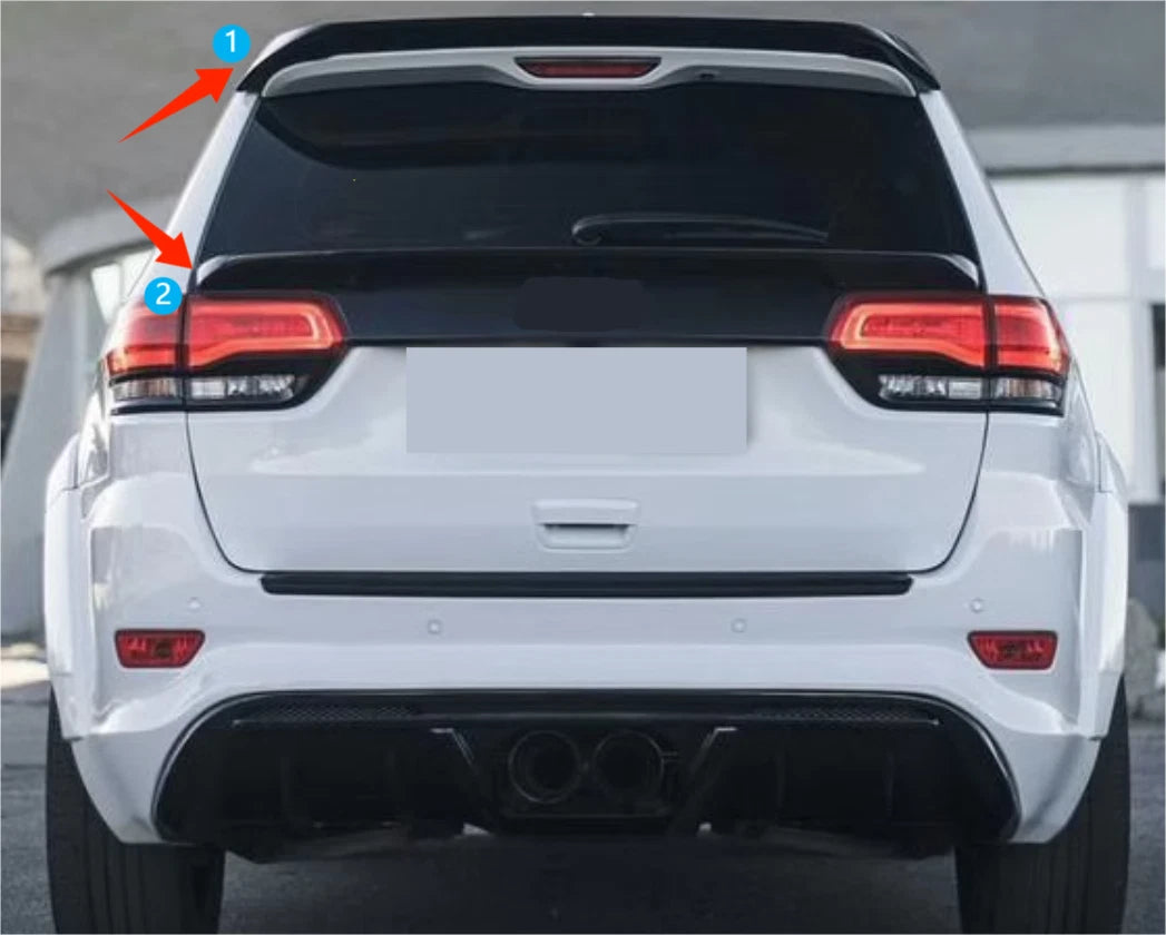 Mid Roof Rear Spoiler ABS 2 x Glossy Black for Jeep Grand Cherokee (2013-2021)