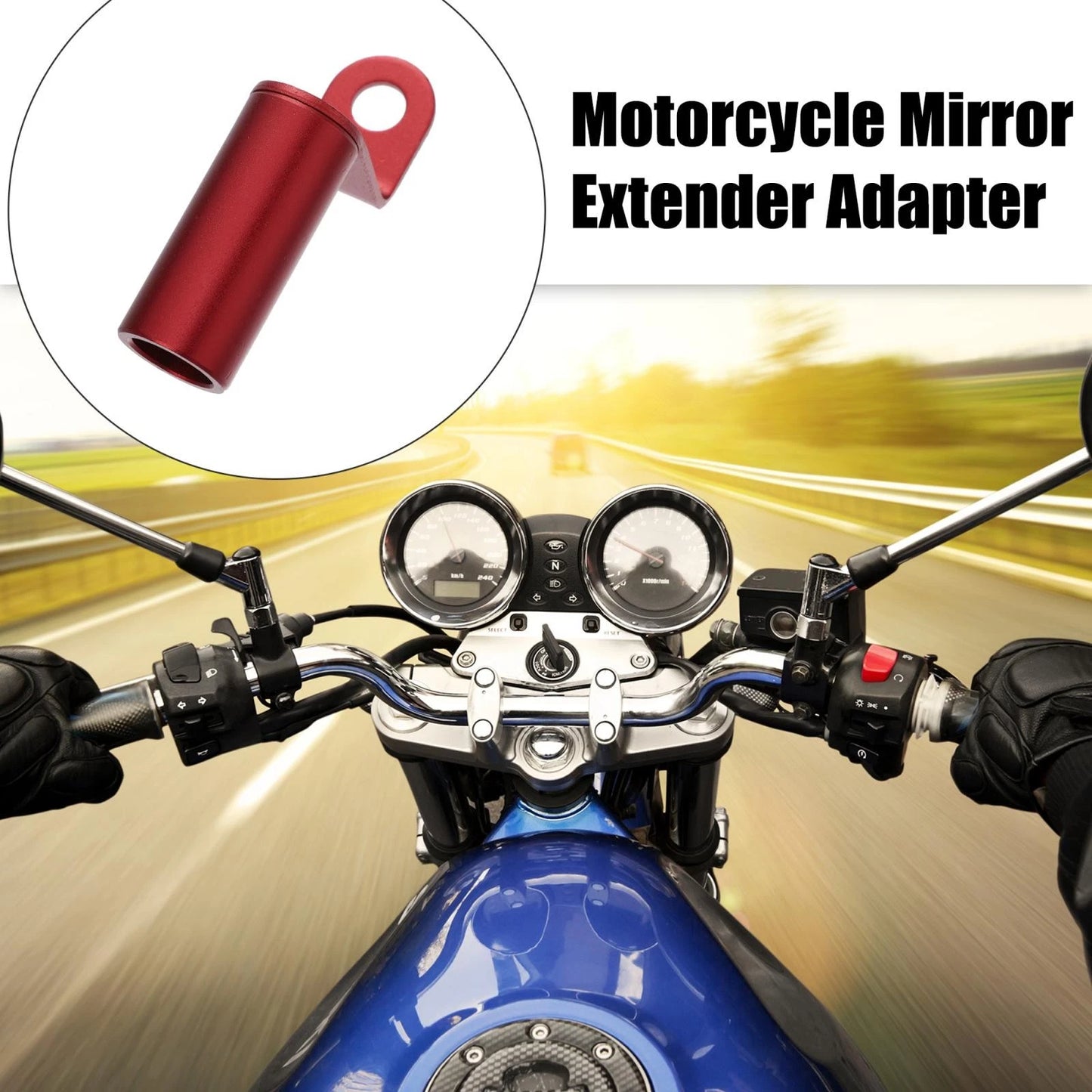 Rearview Mirror Handlebar Extender Holder 10mm for Motorcycle