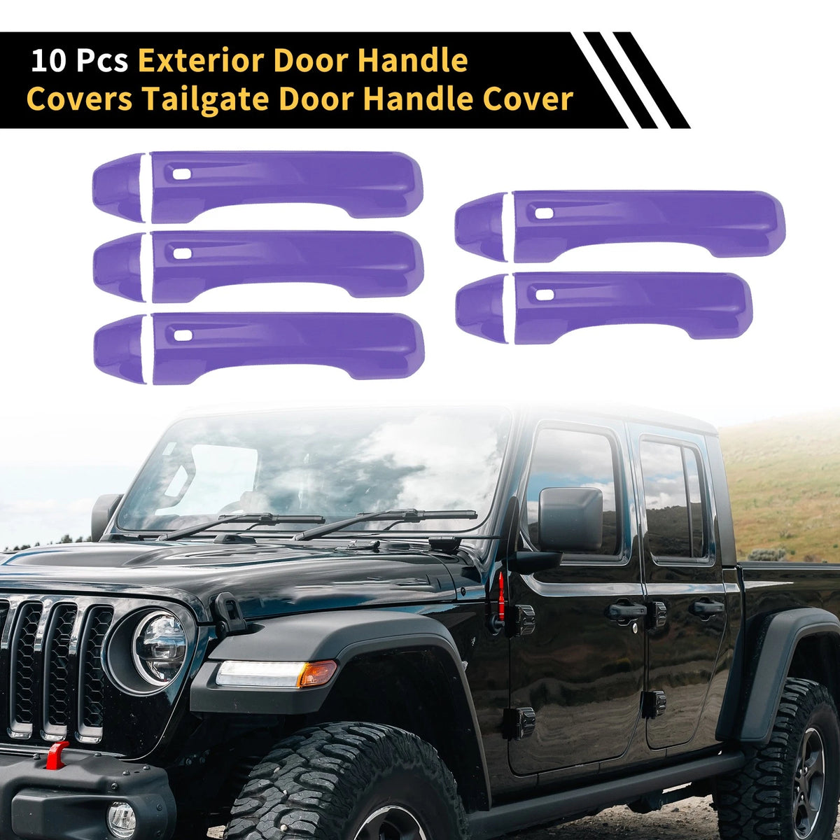 Set of 2 Door Tailgate Handle Covers for Jeep Wrangler JL JLU (2018-2022)