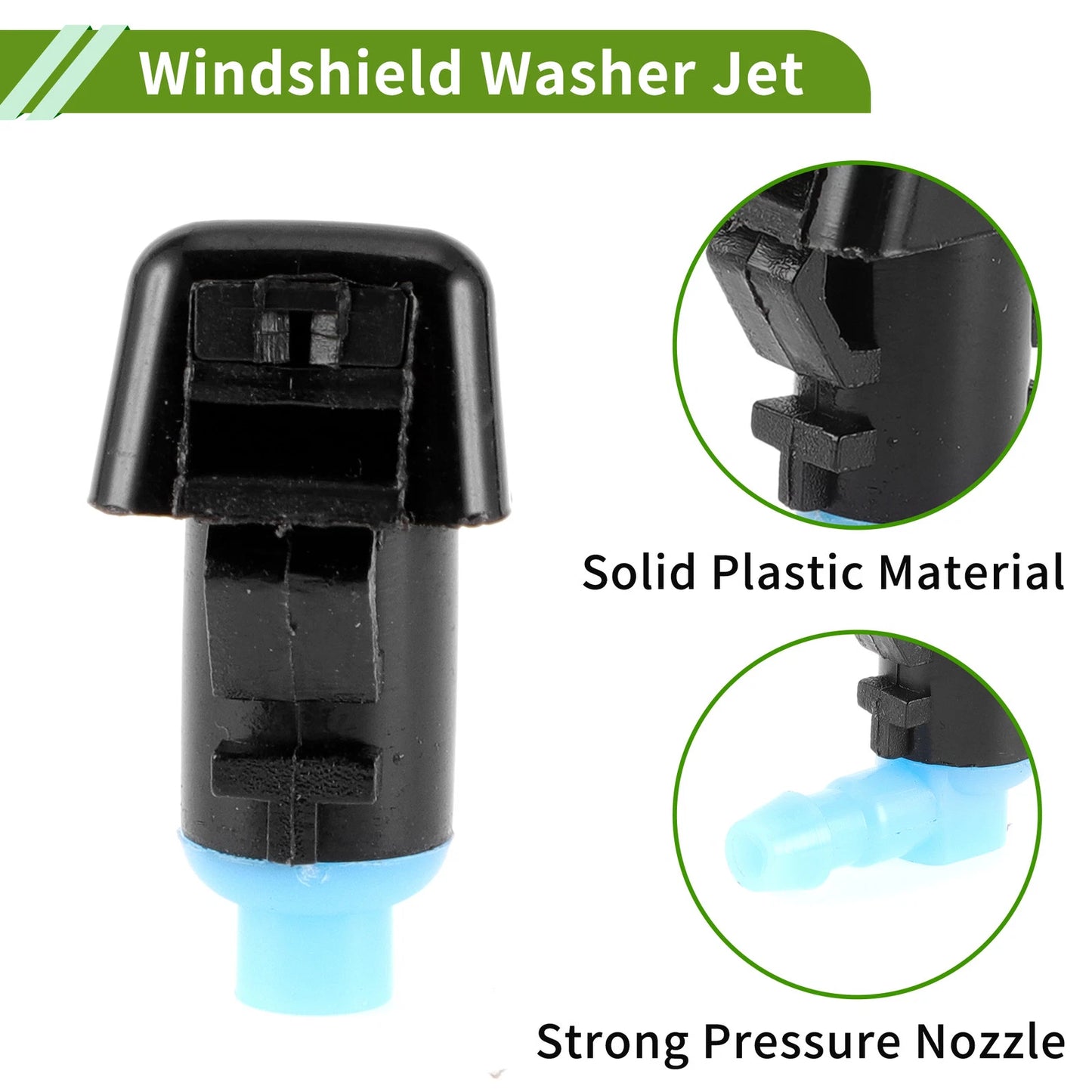 Windshield Washer Nozzle with Hose Connector for Jeep 1 Set