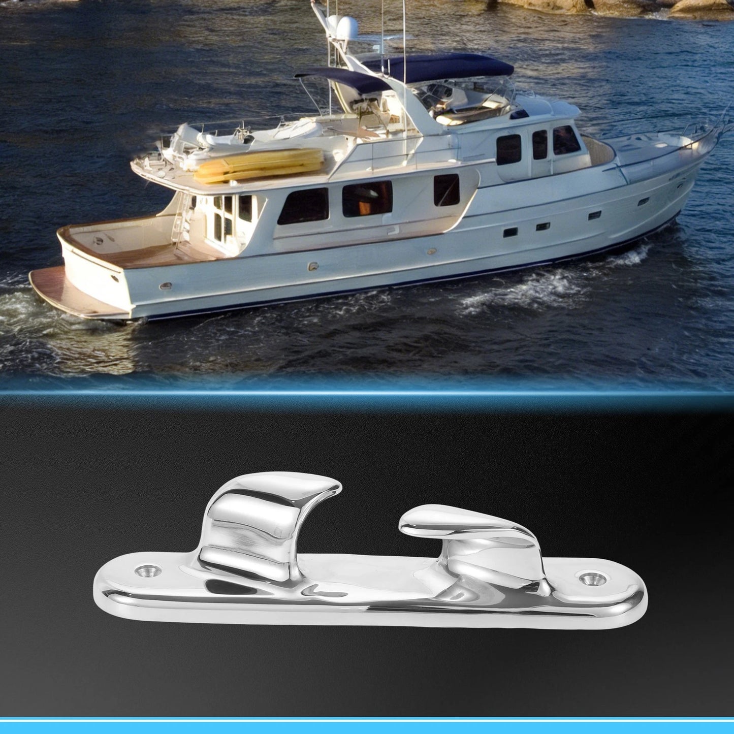 Boat Bow Chock / 204 mm / Marine 316 Stainless Steel Boat Cleats for Right Side