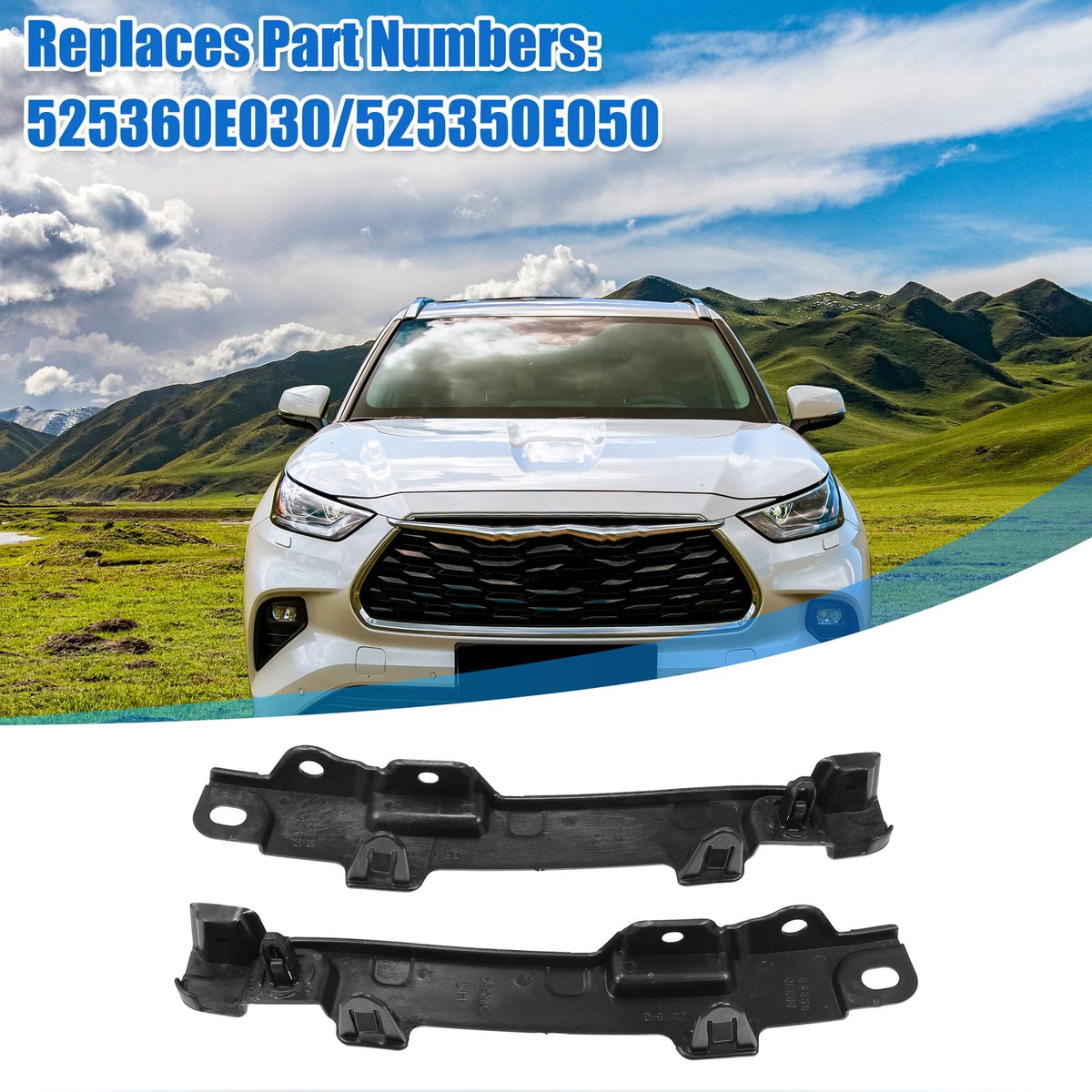 1 Pair Car Bumper Bracket Side Retainer for Toyota Highlander Hybrid(2019–2019)