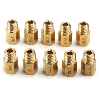 10 Pcs Hex Main Jets for MIKUNI VM/TM/TMX Carburetor (100-190)