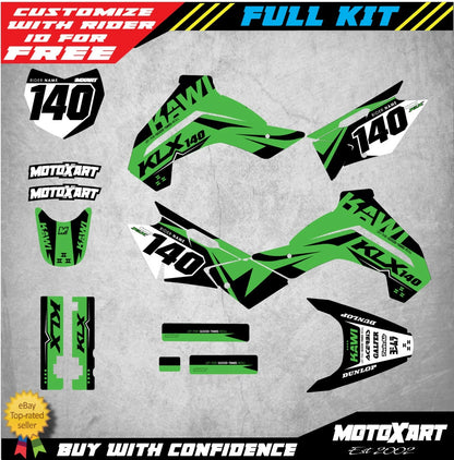 Custom Sticker Kit for Kawasaki KLX 140 2008-2018 KING STYLE Decals