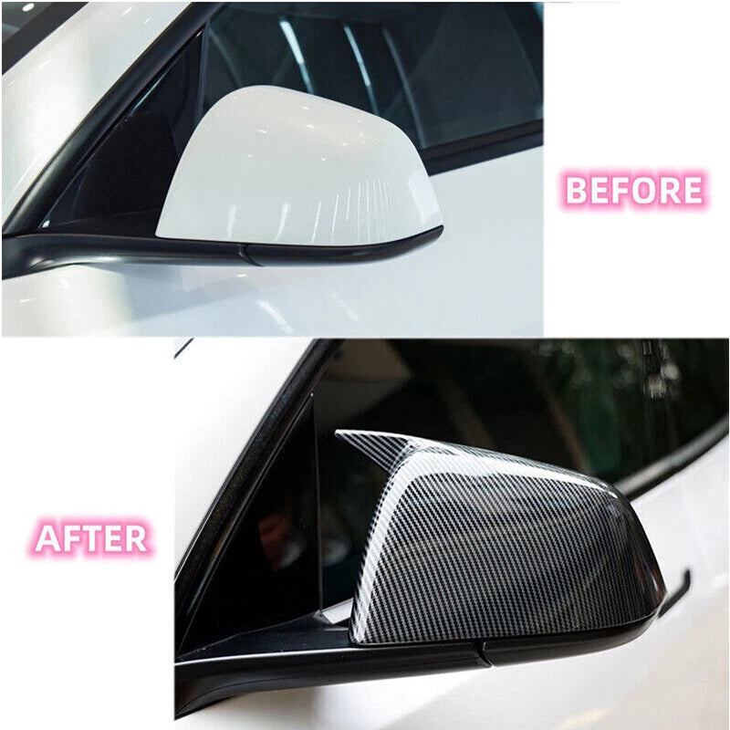 Carbon Fiber Style Mirror Covers for Tesla Model Y (2020-2022)
