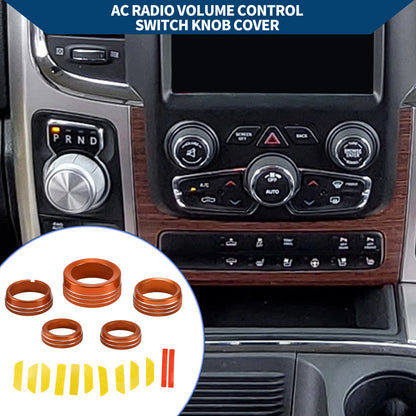 5 x Gear Shift Knob Cover for Dodge RAM (2013 - 2017) Orange