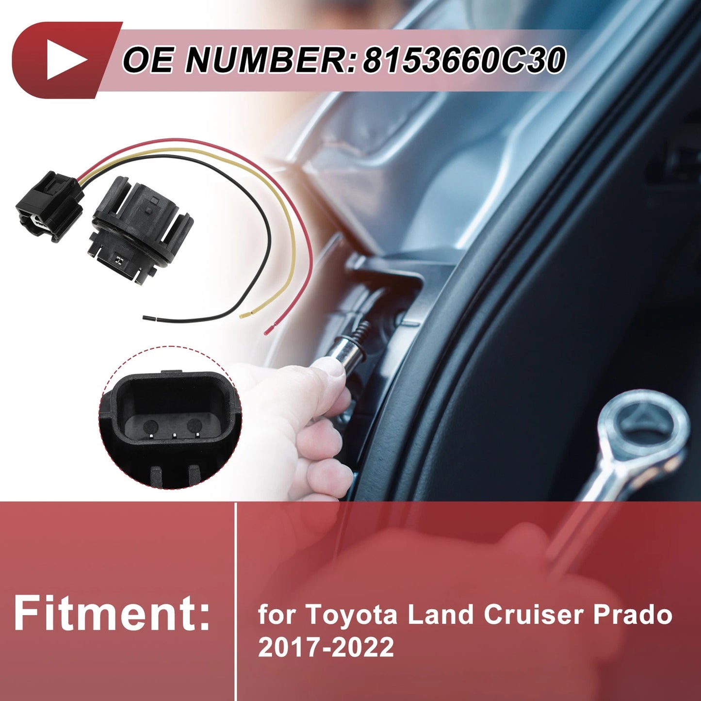 Tail Light Socket Wiring Set for Toyota Land Cruiser Prado (2017-2022)