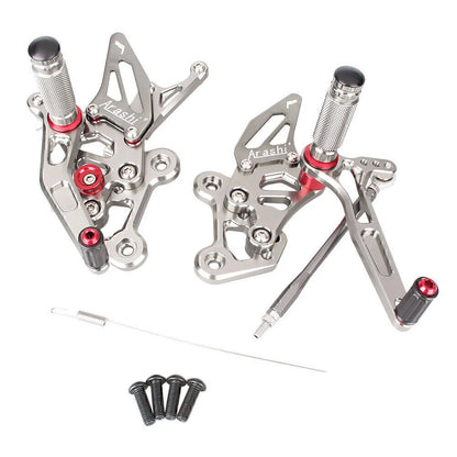 Steel Gray Rearset Footpegs for Suzuki GSR750 (2011-2016)