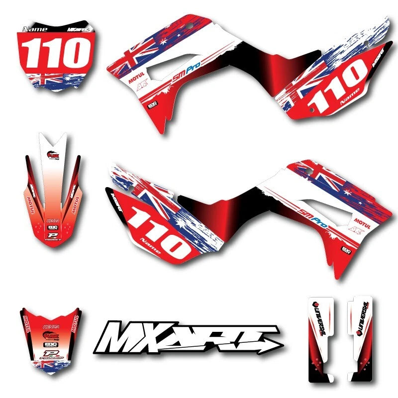 Aussie Pride Graphics Decals Custom Sticker Kit for Honda CRF 110 (2019-2023)